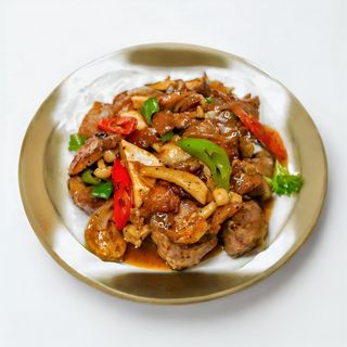 Pork with Bamboo and Shiitake Mushroom with pivo free 