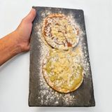 Pizzeta con crema de pistacho