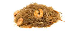 102. Spaghetti di soia saltati shrimps