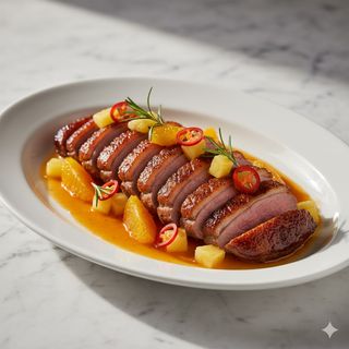 Plato De Pato Con Naranja O Piña