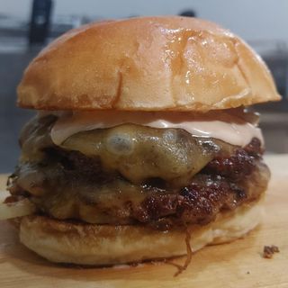 smashed  Double Oklahoma burger + fries