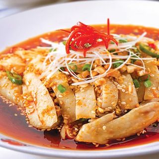 Steamed Chicken with Chili sauce  