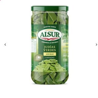 judía verde plana frasco ALSUR 660gr 360gne