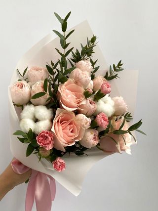 დეკორატიული ბამბა ჰოლანდიური ვარდი ჯუჯა ვარდი ევკალიპტი მიხაკი