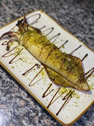 Calamaro ripieno al pistacchio e Philadelphia