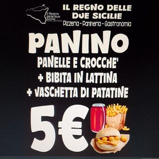 Panino panelle crocchette più lattina più patatine