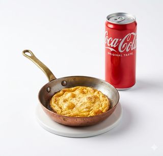 Frittatina di uova del Parisi nel tegamino  + Lattina Coca-Cola