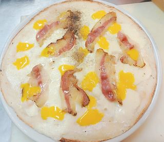 Pizze groumet Vera carbonara (33 cm.)