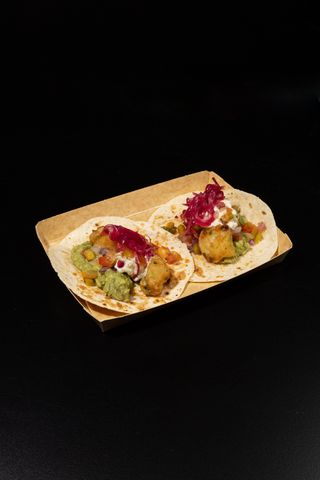 Fish tempura tacos