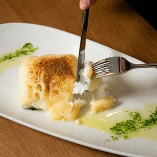 Bacalao con muselina de alioli