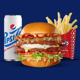 Meniu Double Rodeo Burger