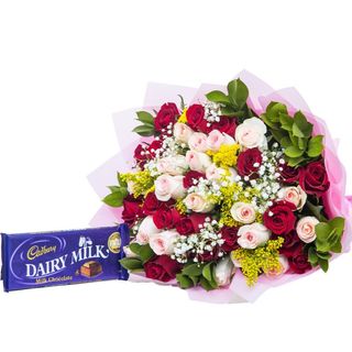 A Bouquet with daily land Chocolate