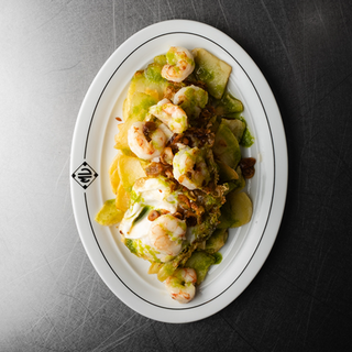 102 Ous de Calaf fregits amb patates i allada de llagostins