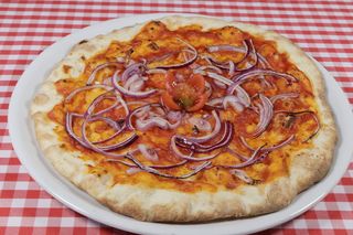 Focaccia Tropea con aceite, tomate y cebolla