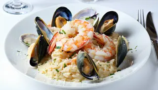 Risotto cu fructe cu mare si parmezan