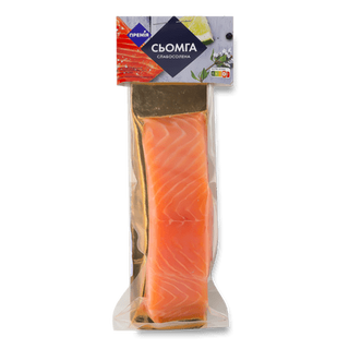 Сьомга «Премія» слабосолона шматок на шкірі (180г)