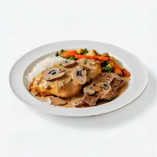 Émincé De Poulet - Servi avec deux Garnitures