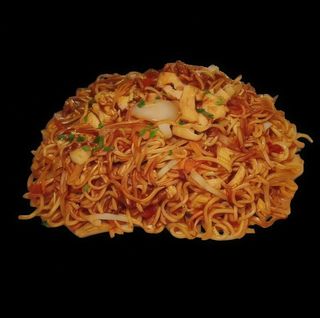 Tallarines con cerdo