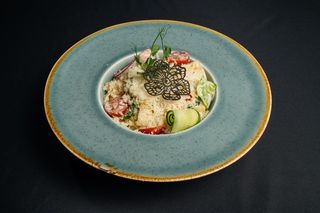 Феттучини с креветками в сливочном соусе 