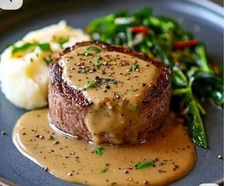 Steak à la crème fraîche