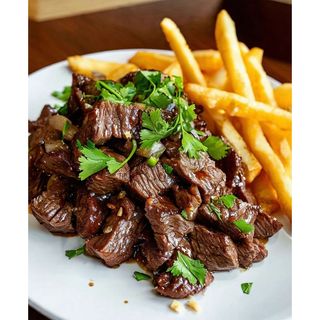 Vietnamese Shaking Beef Served With Fries