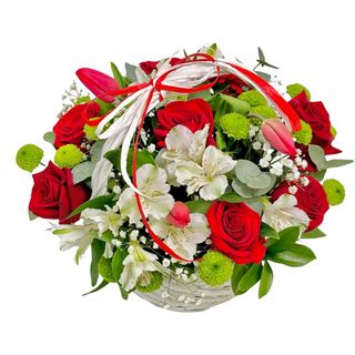 Coșuleț de Primavara Alb-Rosu