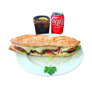 Bocadillo Burger de ternera de suprema Gallega+ bebida de 33cl