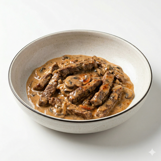 Solomillo Stroganoff Flambee