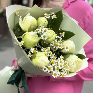 Bujori galbeni cu romanite