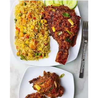 Delish Caribbean Veggies Fried Rice (Basmati) with Chicken