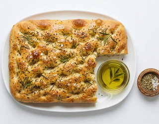 Focaccia cu oregano și ulei de măsline