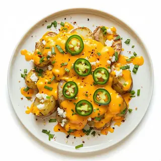 Papas queso e jalapeños