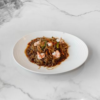 Spaghetti di soia con gamberetti 虾仁粉丝