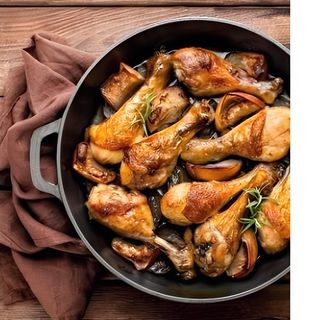 Batak sa kroketima od krumpira, salata, kruh