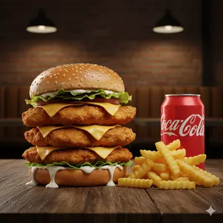 Menu chicken burger triplo