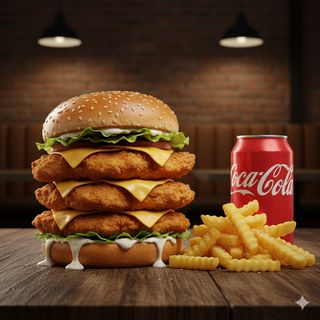 Menu chicken burger triplo