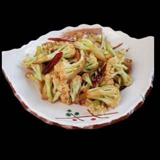 cavolfiore con pancetta in miniwok(干锅花菜）