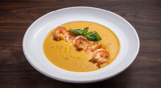 Суп гарбузовий з креветками