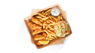 Zestaw obiadowy z miruną w cieście