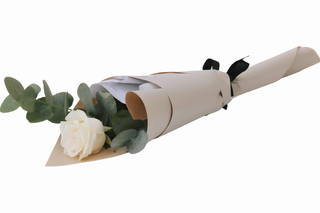 Single white rose bouquet