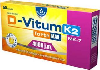 D-Vitum forte witamina D i K 4000 j.m. D-3 K2 MK-7 100 mcg 60 kapsułek Oleofarm