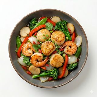 Vieiras Y Gambas Salteadas