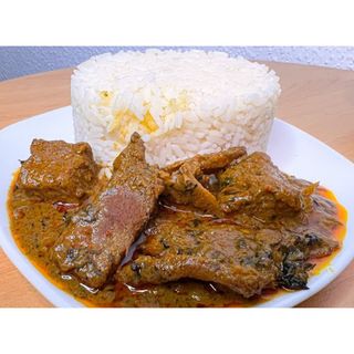 White Rice With Ofa Akwu