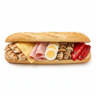 Bocata de Pechuga de Pollo, Queso y Jamón York