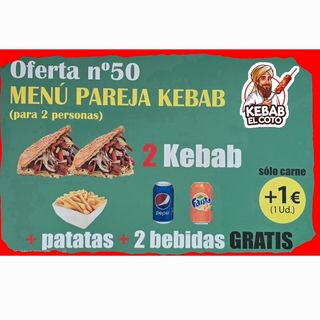 Menú pareja kebab (para 2 personas)