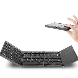 Foldable Bluetooth Keyboard With Touchpad Შავი