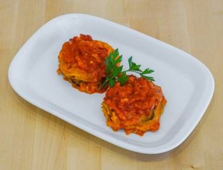 Berenjenas Rellena De Jamón Y Queso De Cabra (Ración)