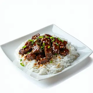 07 Tira de carne agridulce con arroz