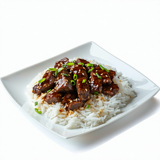 07 Tira de carne agridulce con arroz