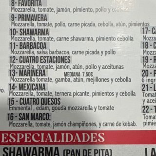 12. Pizza Cuatro Estaciones